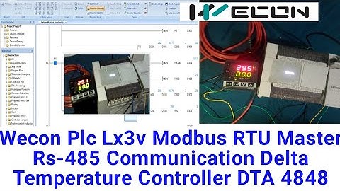Wecon Plc Lx3v Modbus RTU Master Rs-485 Communication Delta Temperature Controller DTA 4848