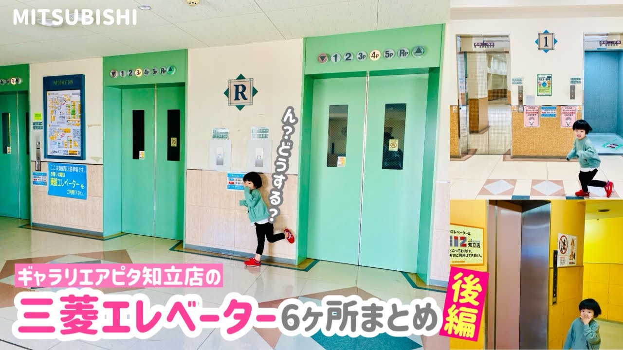 【325日目】ギャラリエアピタ知立店のエレベーター（6ヶ所まとめ）【後編】（三菱製）