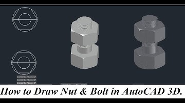 How to Draw Nut & Bolt in AutoCAD 3D #nutbolt #howto #autocad #autocad3d #bolt #tutorial