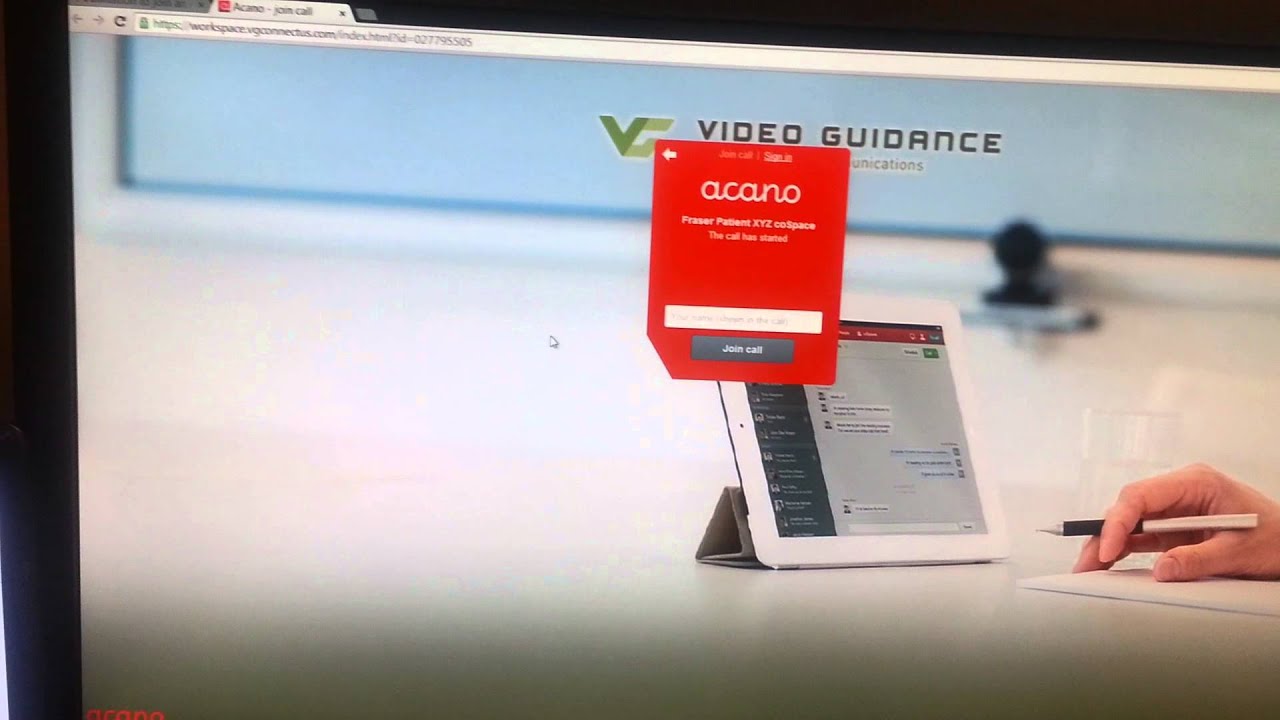 Acano WebRTC demonstration