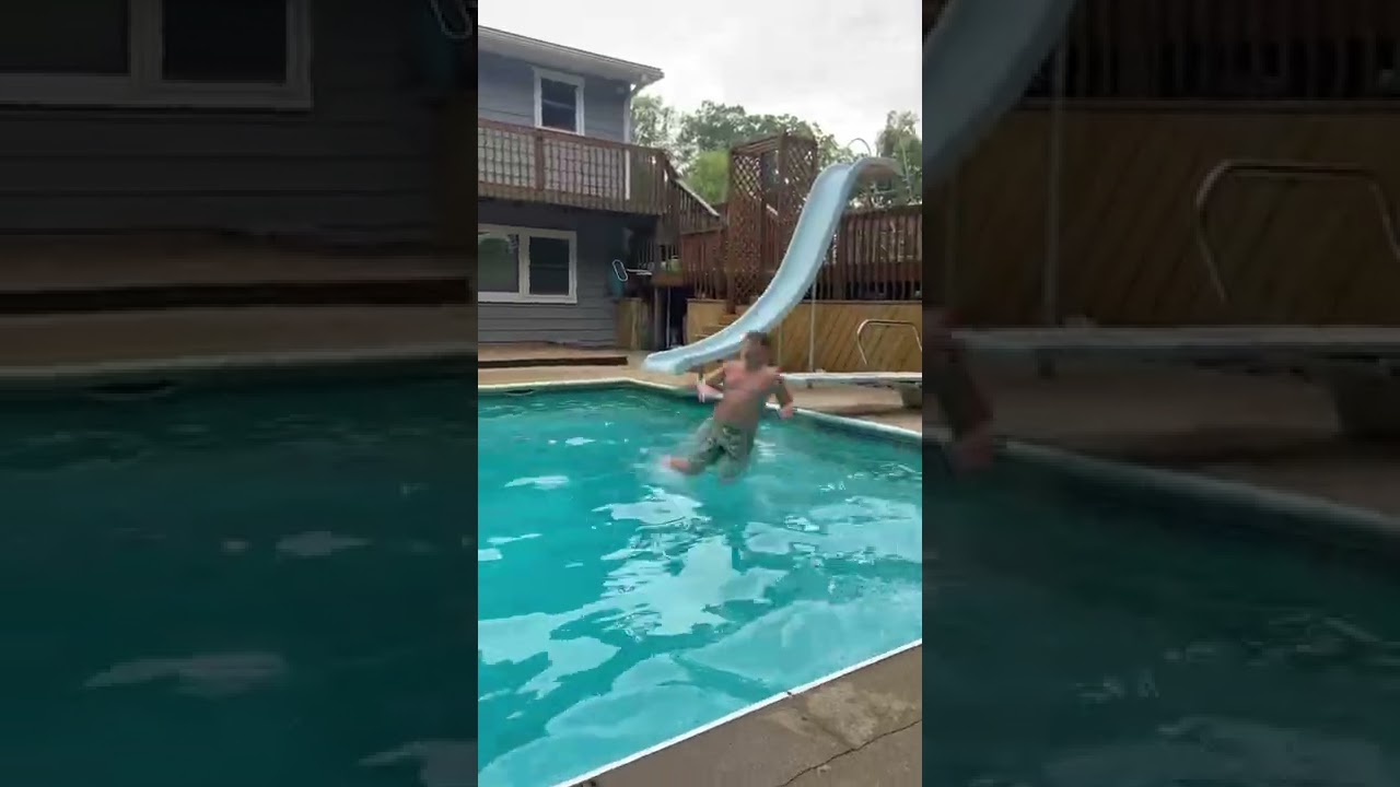 Jumping in the pool! 😀 