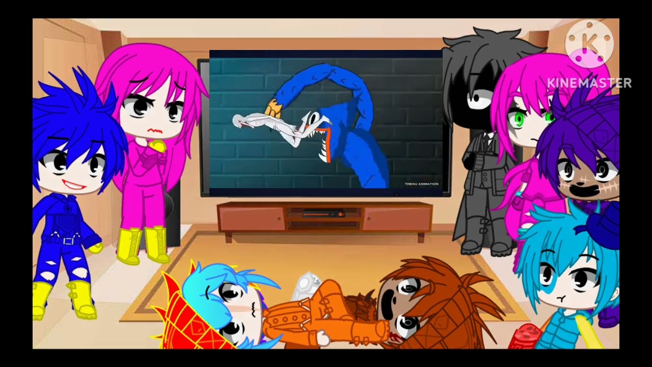 Poppy playtime react to huggy wuggy vs scp 096