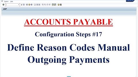 AP Configuration Steps #17 Define Reason Codes Manual Outgoing Payments