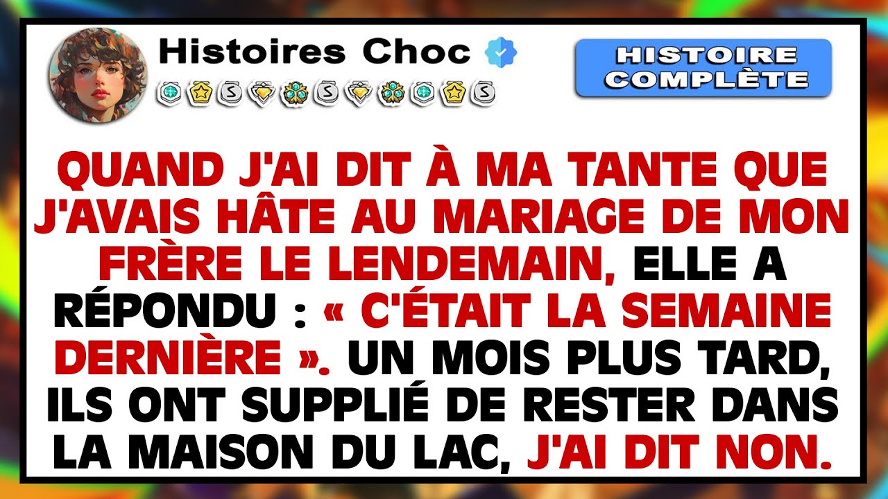 La veille du mariage de mon frère, j'ai dit « Hâte d’être à demain » — ma tante a blêmi.