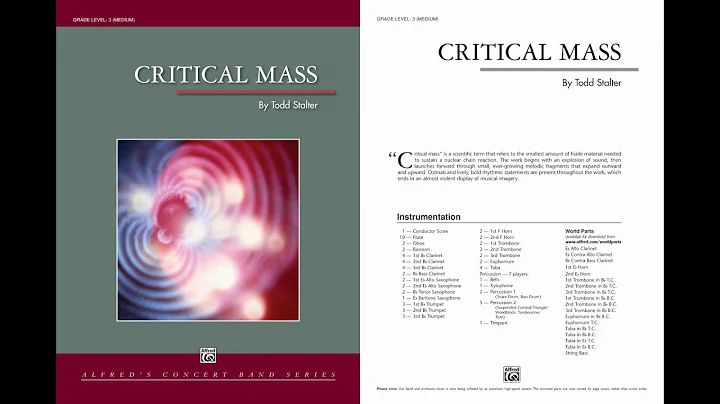 Critical Mass, by Todd Stalter  Score & Sound