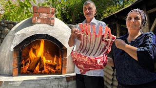 Meat Day in the Village of Azerbaijan! Grilled Beef Ribs in the Oven