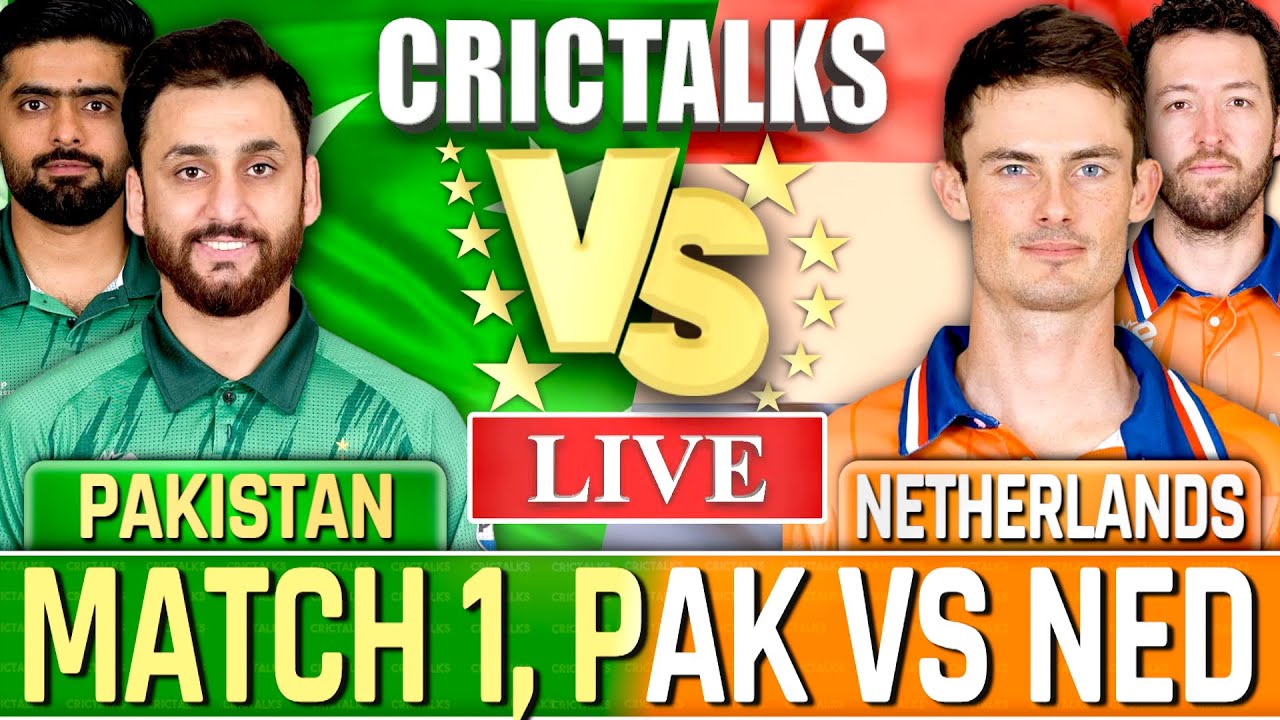 🔴 PAK vs NED, Cricket Live Scores & Commentary, World Cup,  1st Innings Live Match Today