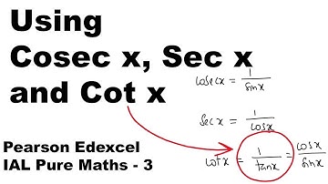 Using Cosec(x), Sec(x) and Cot(x)