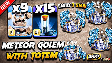 TH18 METEOR GOLEM Attack With TOTEM Clash of Clans | Best TH18 Attack Strategy With Meteor Golem COC