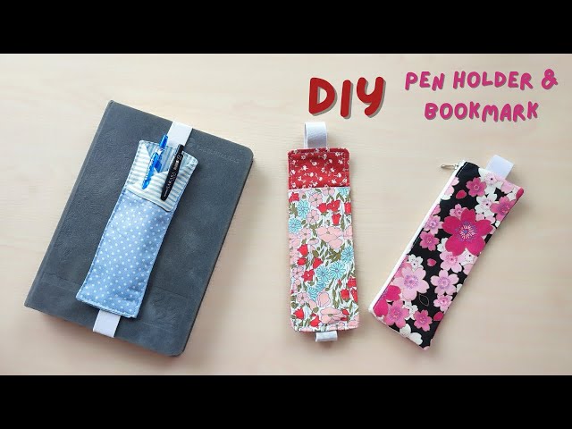 fabric pen holder embroidery monogram and fabric pairing ideas