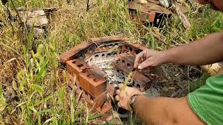 Odin's Wolf Survival makes and tests a cattail torch.