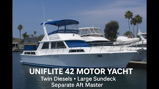 🚢 For Sale: 1977 Uniflite 42 Motor Yacht  by South Mountain Yachts (949) 842-2344