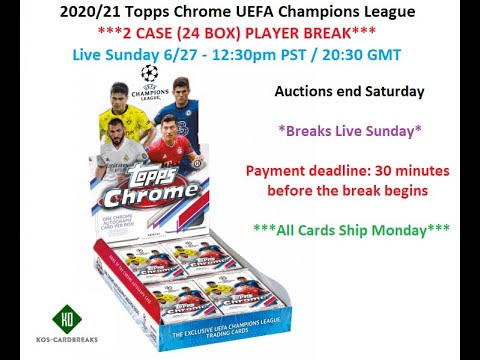 20/21 Topps Chrome UEFA Champions League 2 Case Player Break 6/27/21