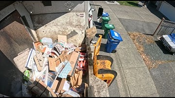 Split Body Labrie Automizer Garbage Truck Crushing Down Recycling and Compost