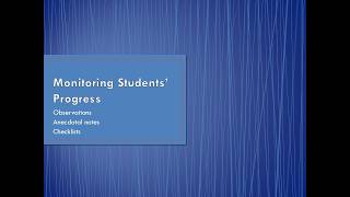 Monitoring Students Progress