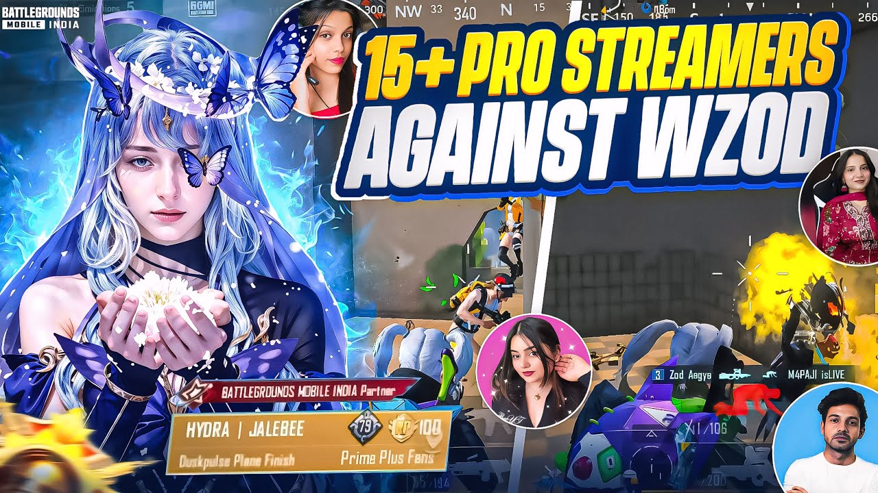 15+ Pro Streamers Shocked‼️ Streamers Called Me Solo vs Squad Player 🔥 | Wzod Vs Streamers | BGMI