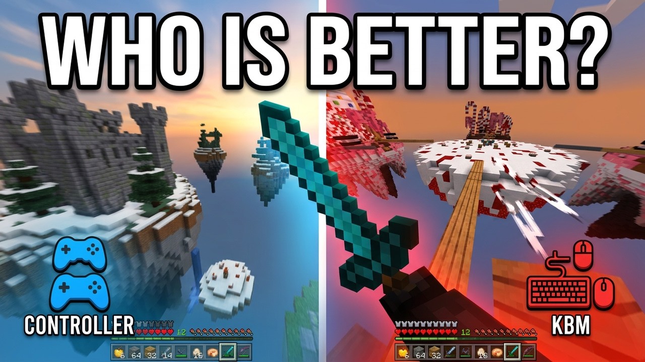 controller vs keyboard and mouse in minecraft skywars - YouTube