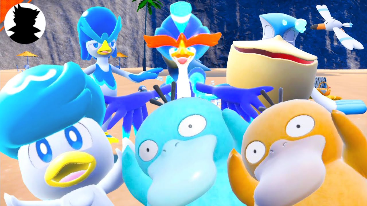 ポケモンsv クワッス コダックたちの進化系 色違いとかわいいピクニック Youtube