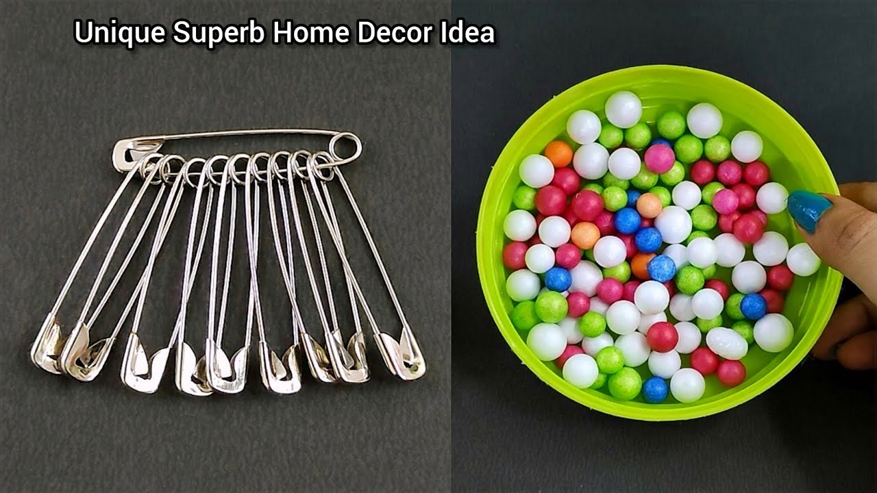 Superb Home Decor Idea using Safety pins and Thermocol balls Unique