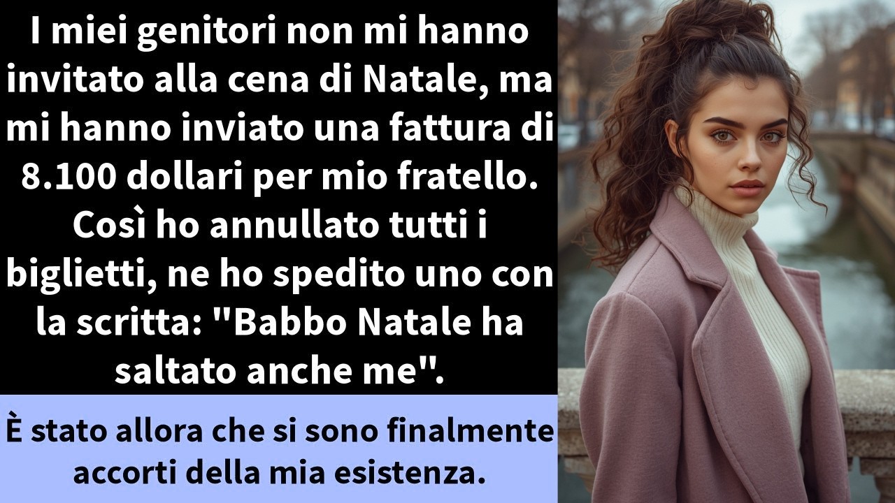 Avevo passato anni a sentirmi invisibile nella mia stessa famiglia, ma mai avrei immaginato che un semplice Natale potesse ridurmi così in polvere. Mentre tutti gli altri festeggiavano, io ho...