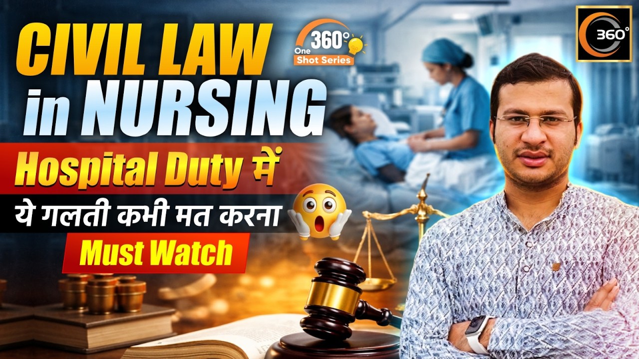 Civil Law in Nursing: Torts, Malpractice & Negligence | 360° One Shot Series 🔥| Siddharth Sandu Sir