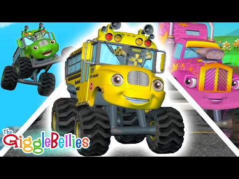 Wheels on the Bus | Monster Truck Version! | GiggleBellies