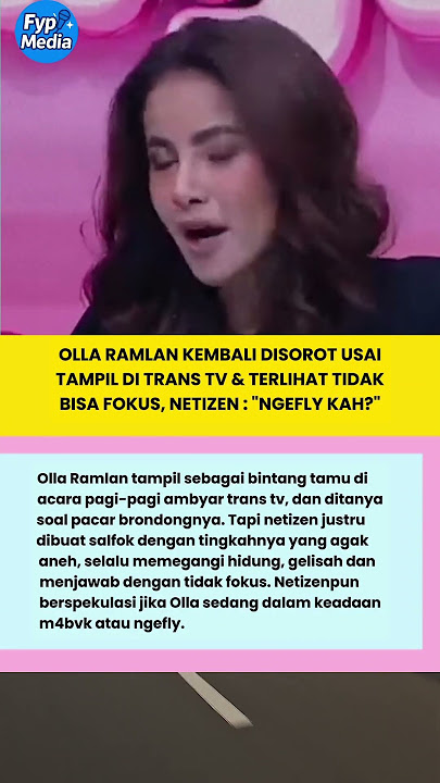 Olla Ramlan diduga netizen sedang ngefly saat jadi bintang tamu di transtv#short #fyp #viral #artis
