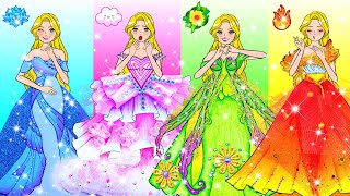 Paper Dolls Dress Up - Fire, Water, Air and Earth Princess Makeover Dress Up - Barbie Story & Crafts
