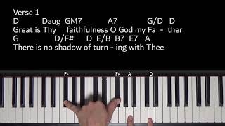 Vignette de la vidéo "Great Is Thy Faithfulness - Piano Tutorial - [D]"