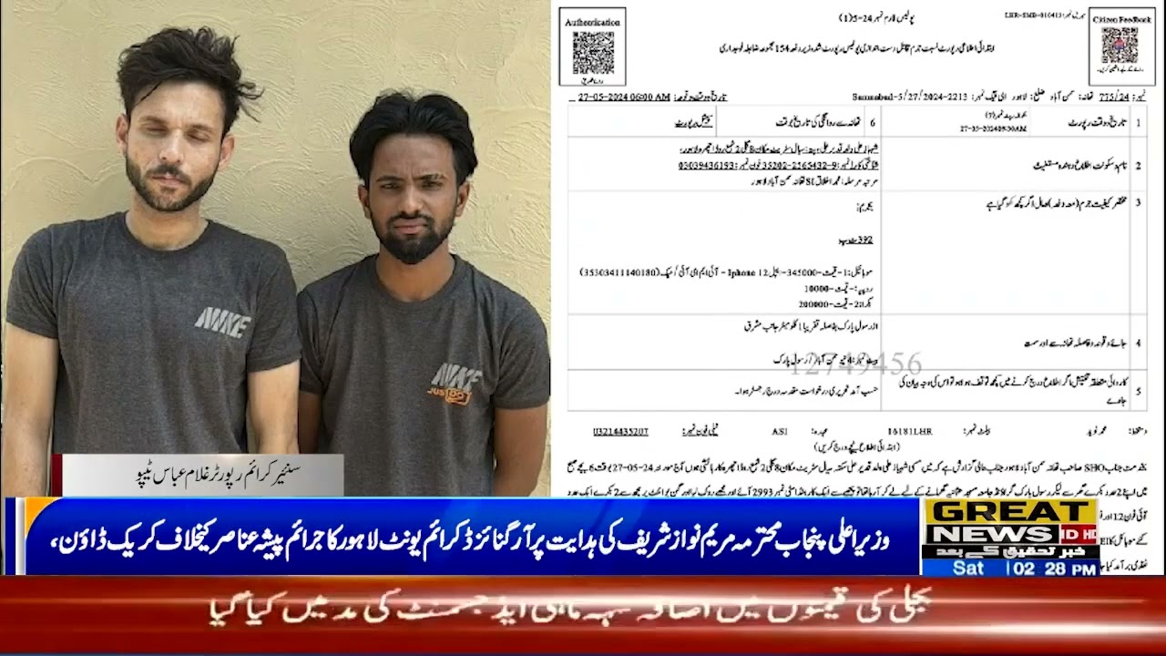 Organized Crime Unit Lahore's crackdown against criminal elements on the instructions of Punjab