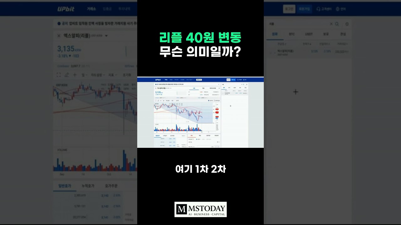 머니쇼츠-영상] 리플 40원 변동 무슨 의미일까? - MS TODAY
