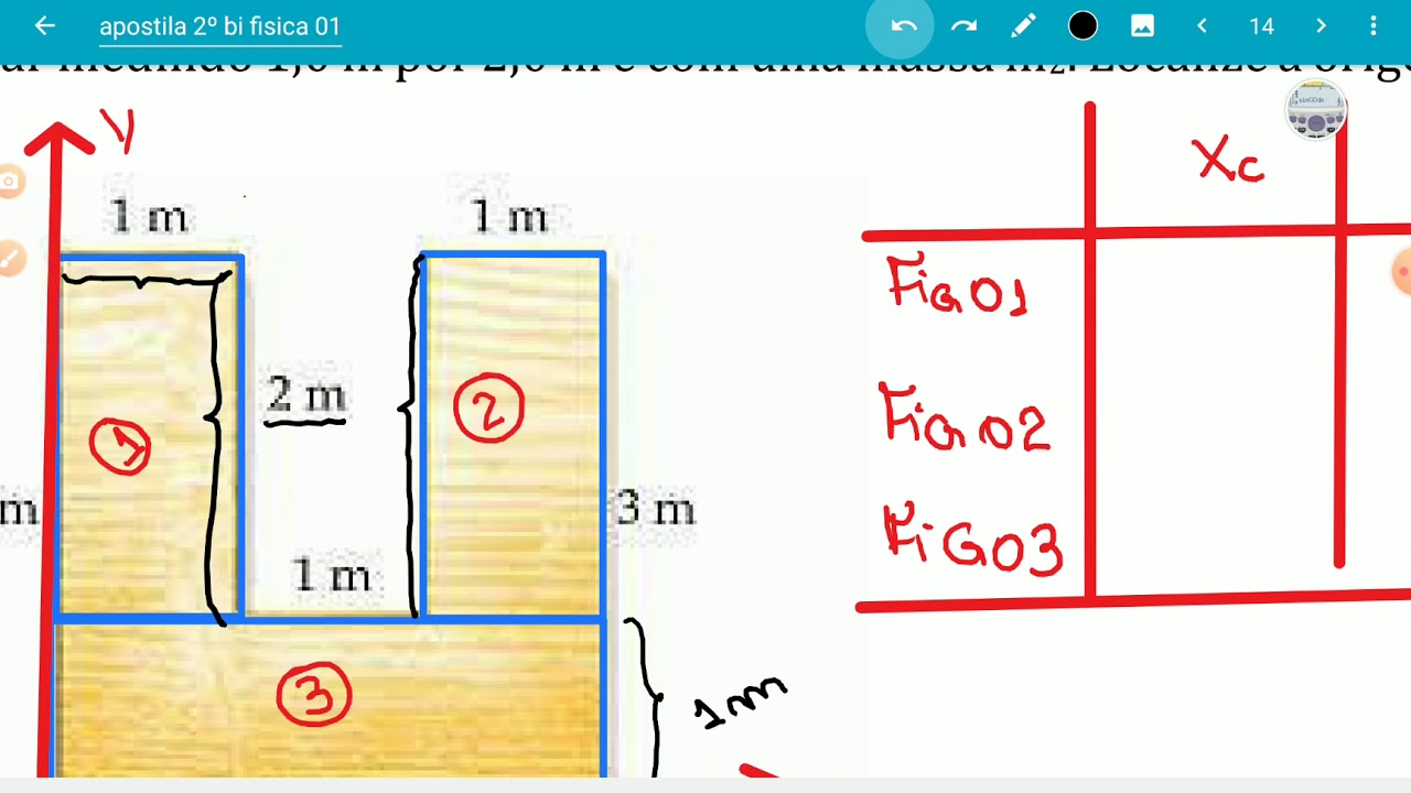 Aula 03 Exercício metodo 01 sobre centro de massa