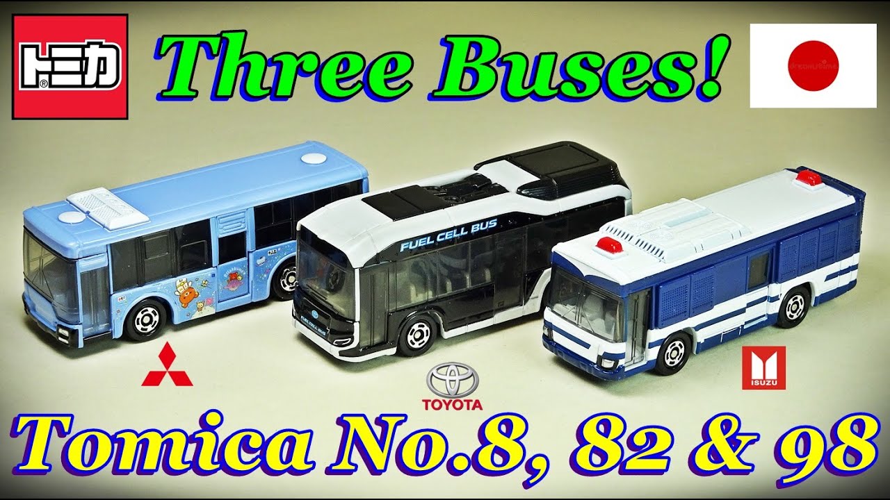 Tomica No.8 Mitsubishi Fuso Aero Star, No.82 Toyota Sora & No.98
