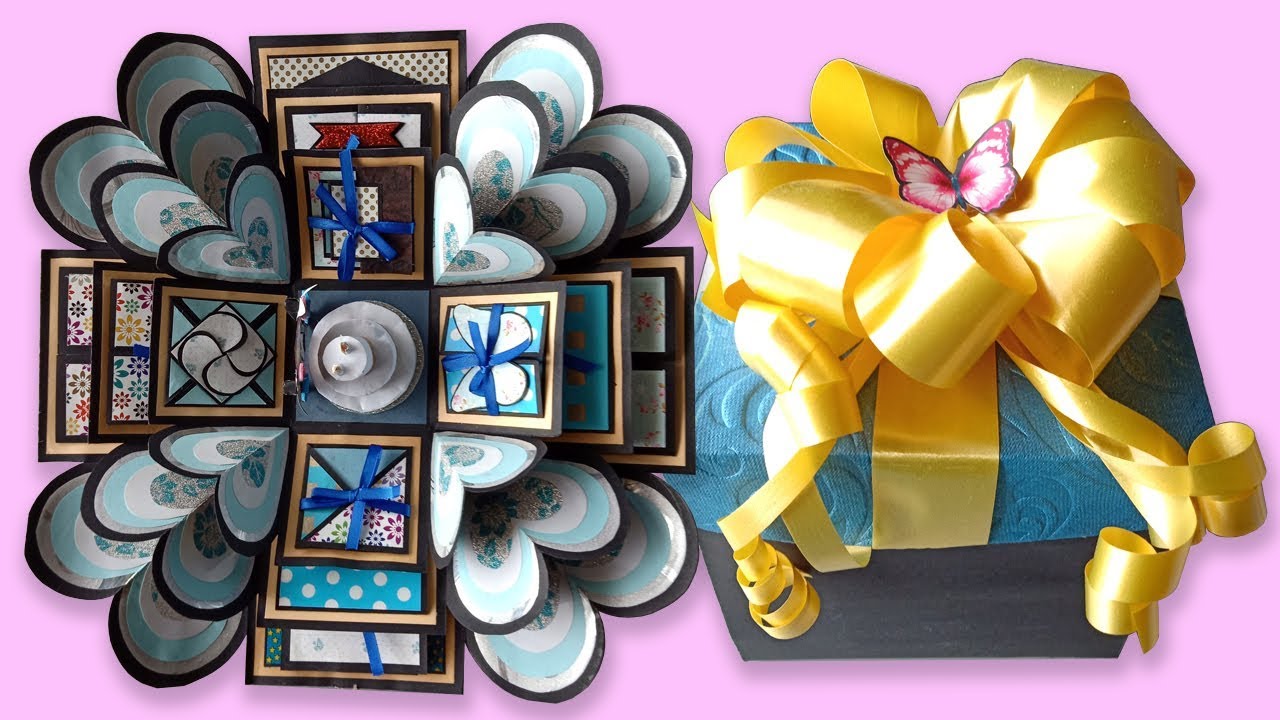Birthday Explosion Box Tutorial | Sneha's Craft - YouTube