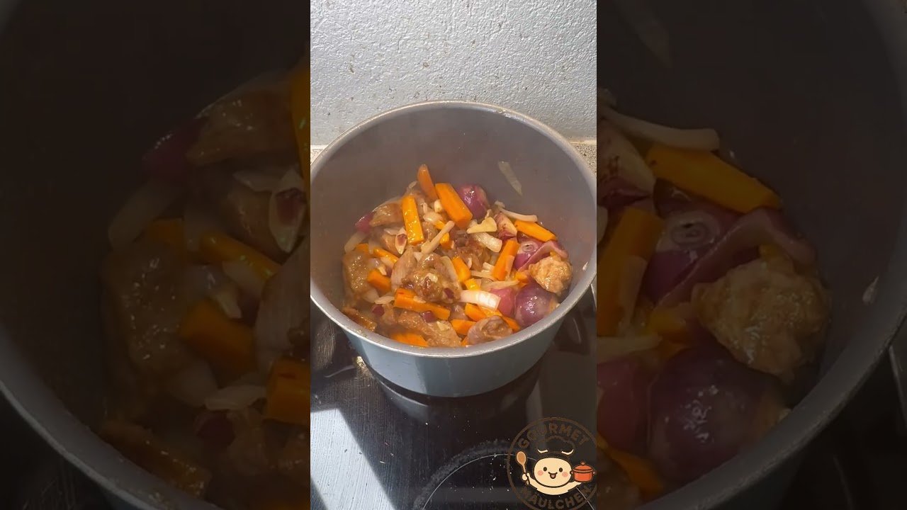 Schweine-Ragout mit Risotto