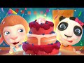 Let&#39;s bake a birthday cake  | Baby Panda Baby Play | Dolly and Friends Cartoon