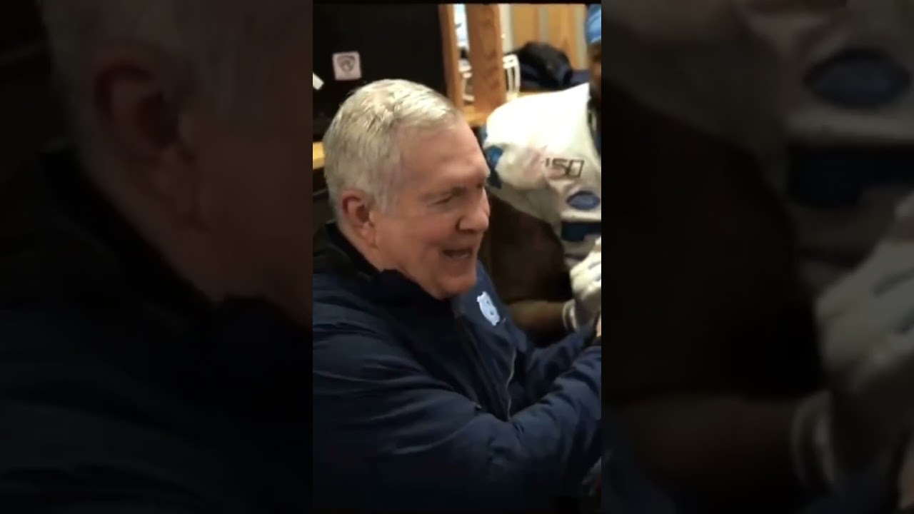 Mack Brown dancing in the locker room😂😂😂