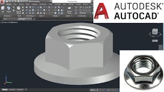 How To Make FLANGED NUT In AUTOCAD 2018 | AUTOCAD TUTORIAL