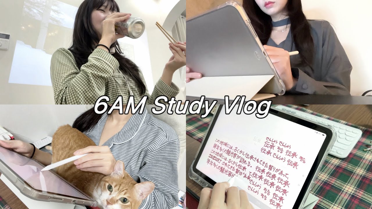 📚 6시 기상하는 30대 수험생 브이로그 | 입시가 장난이야?! 그리고 걸스나잇..🌟 | 일본어 공부 | 집공 | 카공 | 아침운동 | Study Vlog