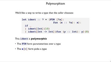 Polymorphism 1 — type parameterization