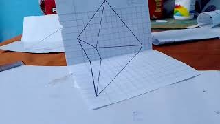 How to Draw a Octahedron 3D Trick art on Graph paper.