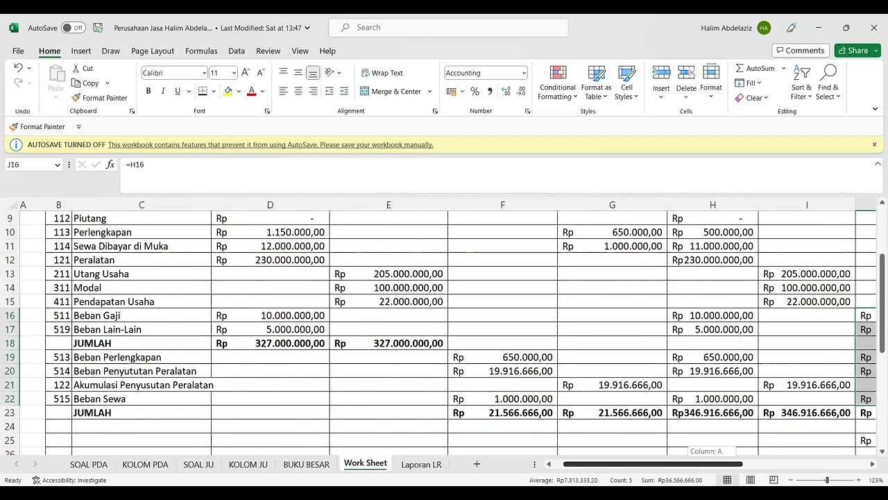 Membuat Laporan Laba Rugi Perusahaan Jasa (Single Step)