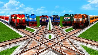 6 Colorful Trains Crisscrossed🚦Different Indian Trains🚦trainmods🛑Train Simulator Classic