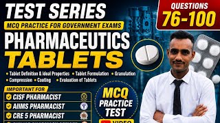 CISF Pharmacist | AIIMS CRE 2026 | Punjab Pharmacy Officer Pharmaceutics Tablet MCQ Questions 76-100