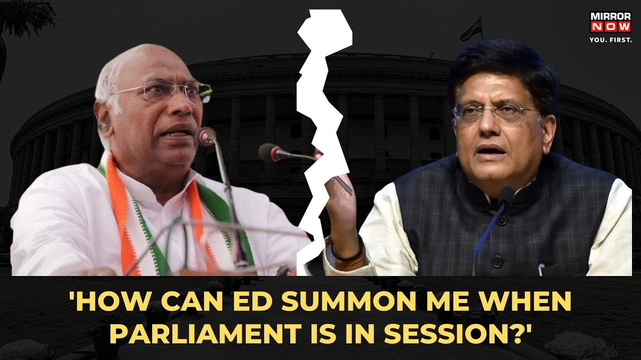 Mallikarjun Kharge, Piyush Goyal Clash In Parliament Over ED Summons | Political News | English News