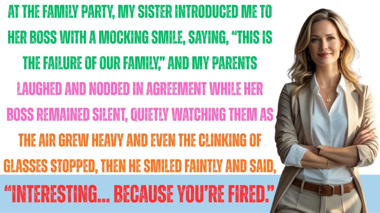 She Called Me the Family Failure at a Party — Her Boss’ Calm Response Changed Everything |