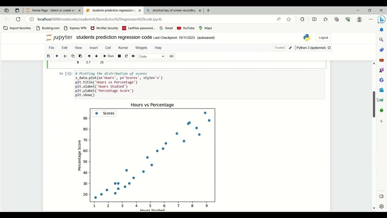 students prediction regression code Jupyter Notebook and 2 more pages ...