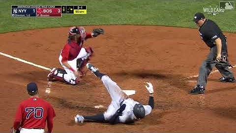 Red Sox throw out Aaron Judge at home plate: 10/5/2021 (AL Wild Card)