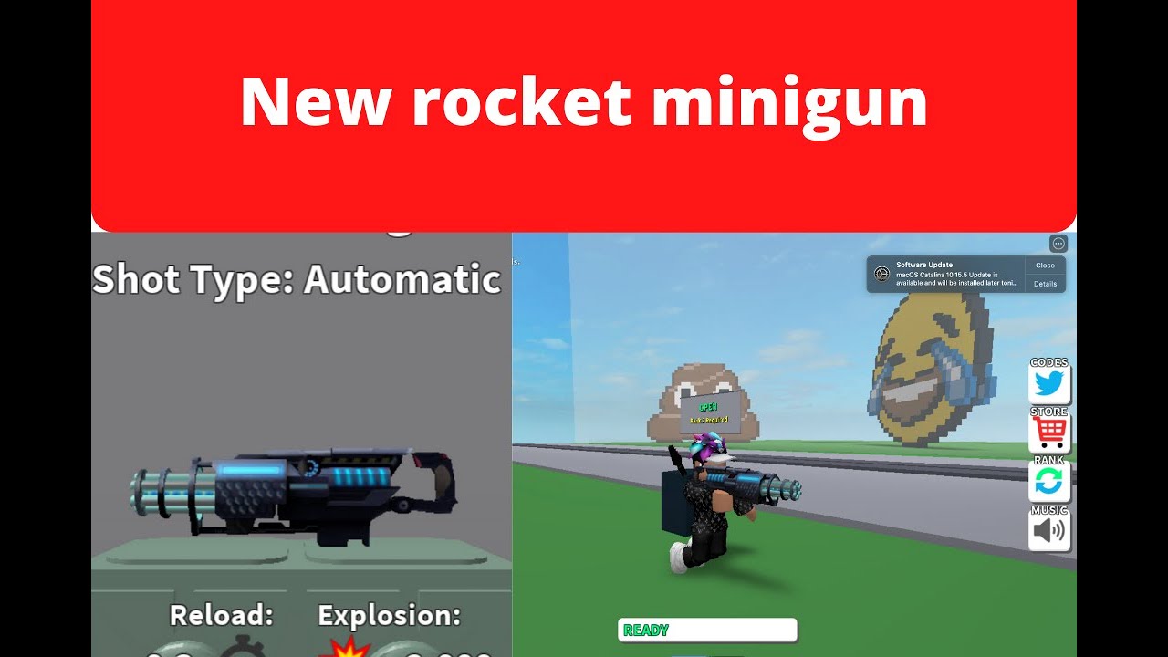 Buying The New Rocket Mini Gun In Destruction Simulator Roblox Youtube - minigun op roblox