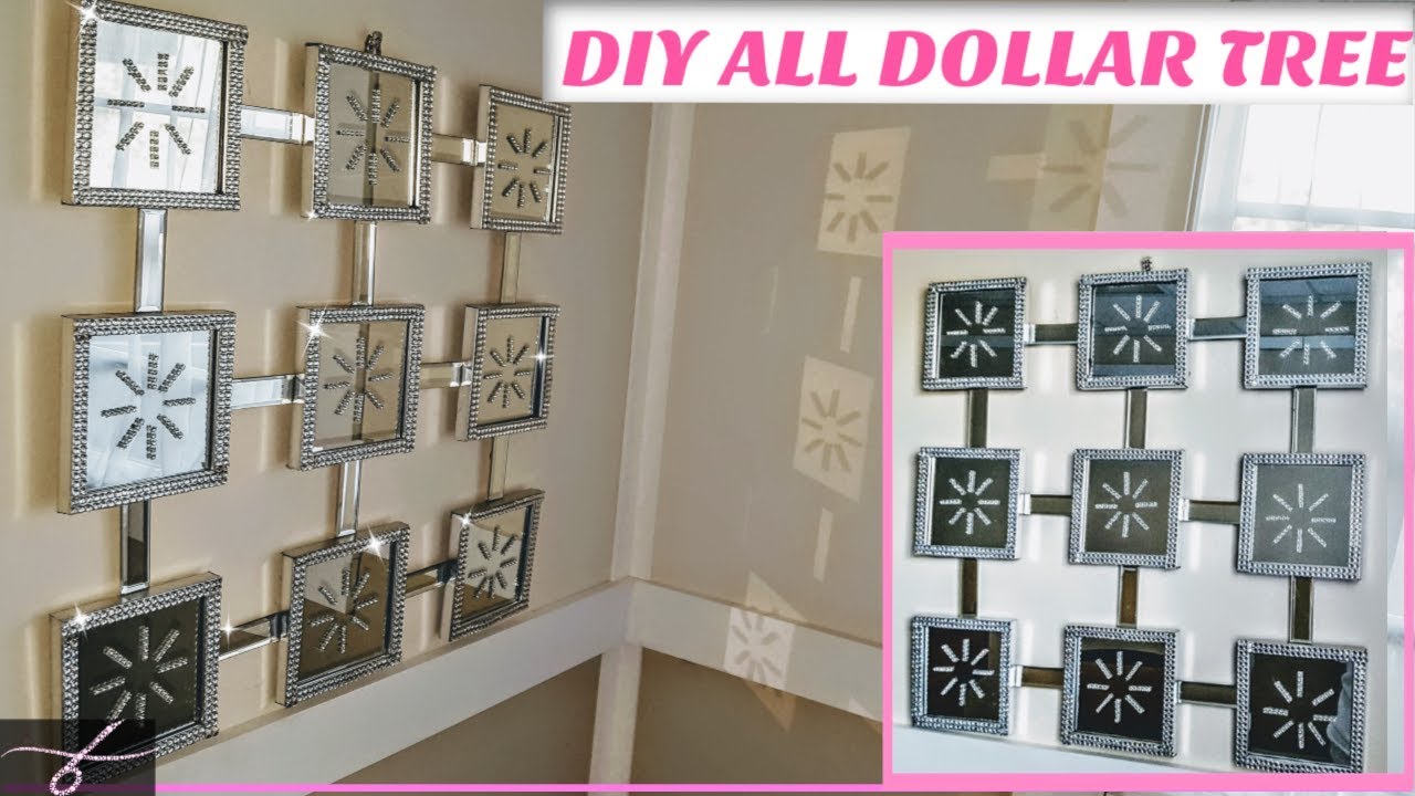 SO GLAMOURS! DIY 9pc Mirrored Wall Decor using ALL Dollar Tree Items